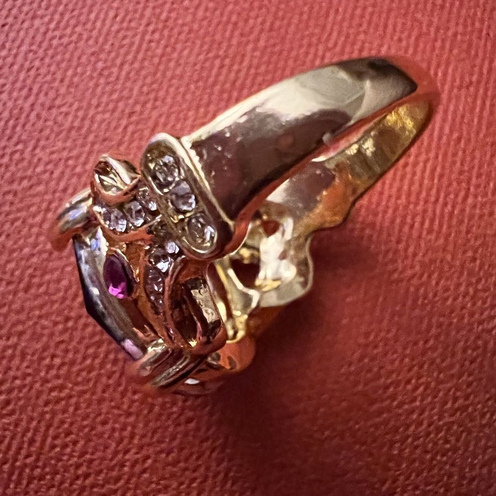 ♥️ NEW ruby red crystal cocktail ring ♥️ - Picture 4 of 6